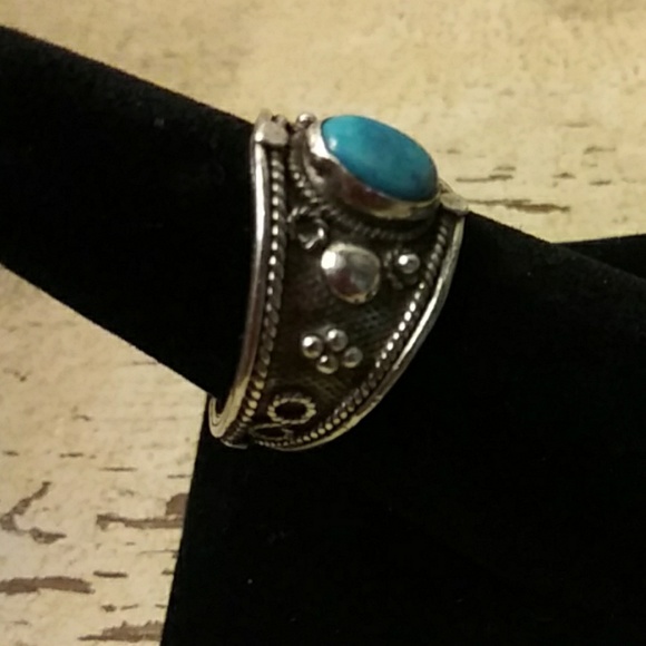 sterling silver Jewelry - sterling silver & genuine turquoise ring